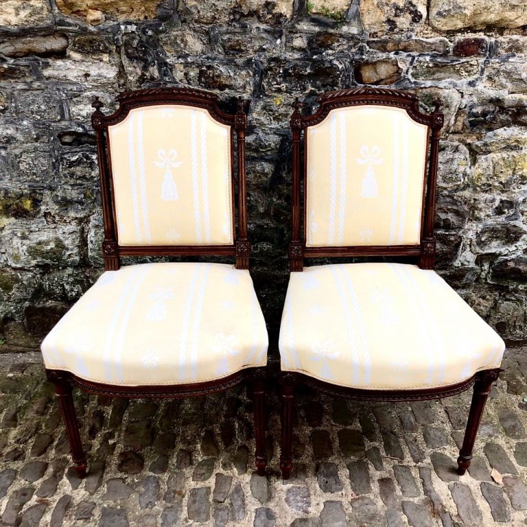 A Pair Of Second Empire Walnut Side Chairs
