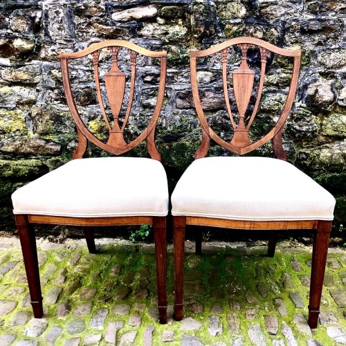 A Pair Of Edwardian Mahogany Side Chairs