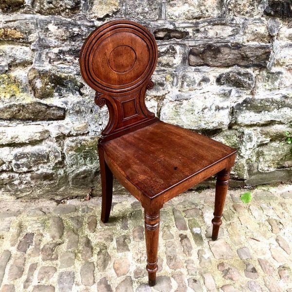 A Regency Mahogany Hall Chair