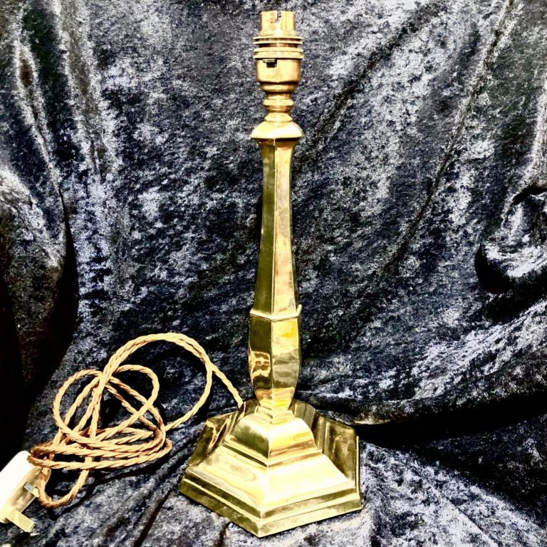An Art Deco Hexagonal Brass Table Lamp Circa 1925
