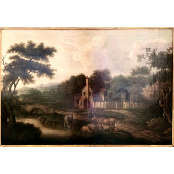 An Early 19th Century Naive Landscape Oil Painting