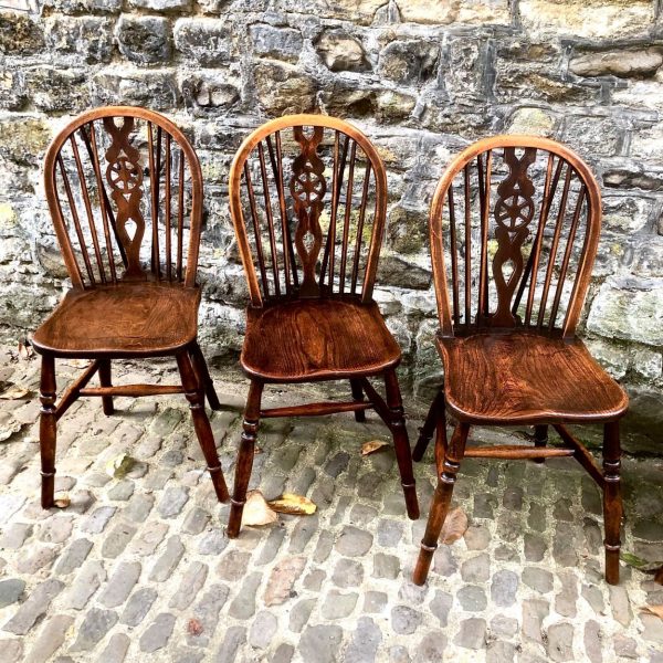 A Set Of Six Late 19th Century Windsor Wheelback Chairs