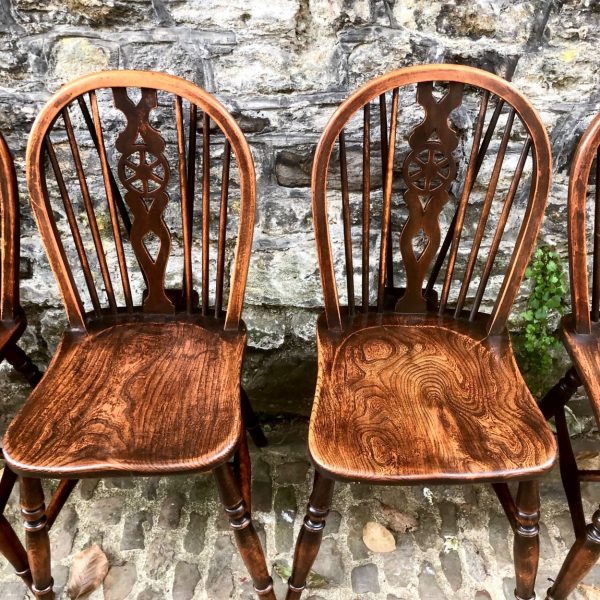 A Set Of Six Late 19th Century Windsor Wheelback Chairs