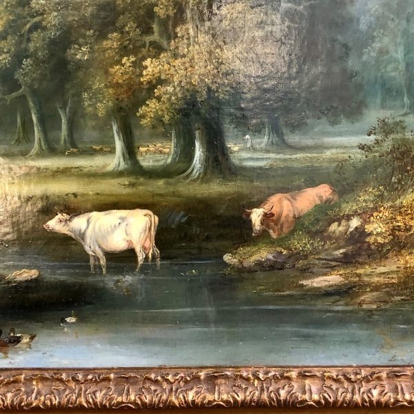 A Late 18th Century Oil Painting On Canvas Of A Rural Idyl