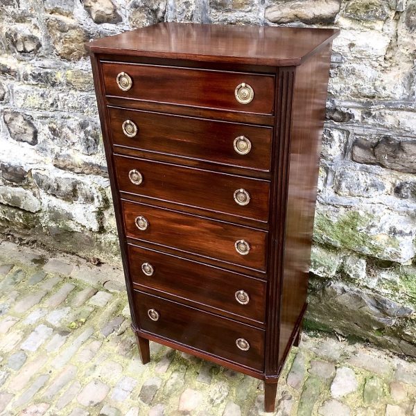 A Late 19th Century Mahogany Wellington Chest Of Drawers