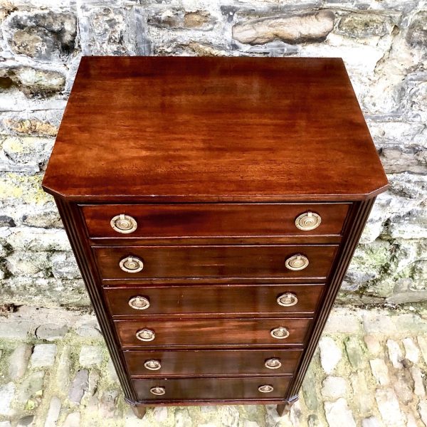 A Late 19th Century Mahogany Wellington Chest Of Drawers