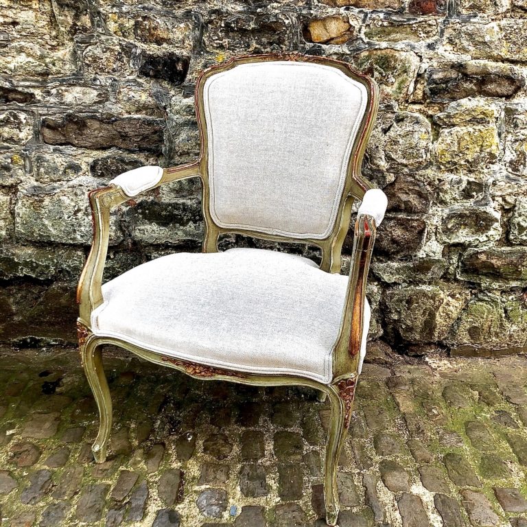 A Louis XV Style Painted Armchair Or Fauteuil