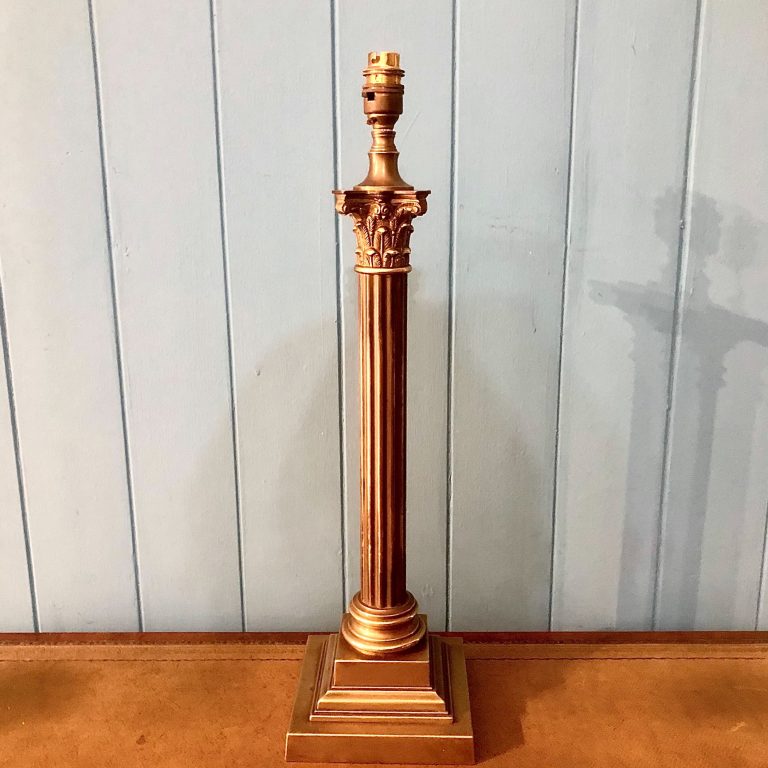 An Early 20th Century Brass Column Table Lamp