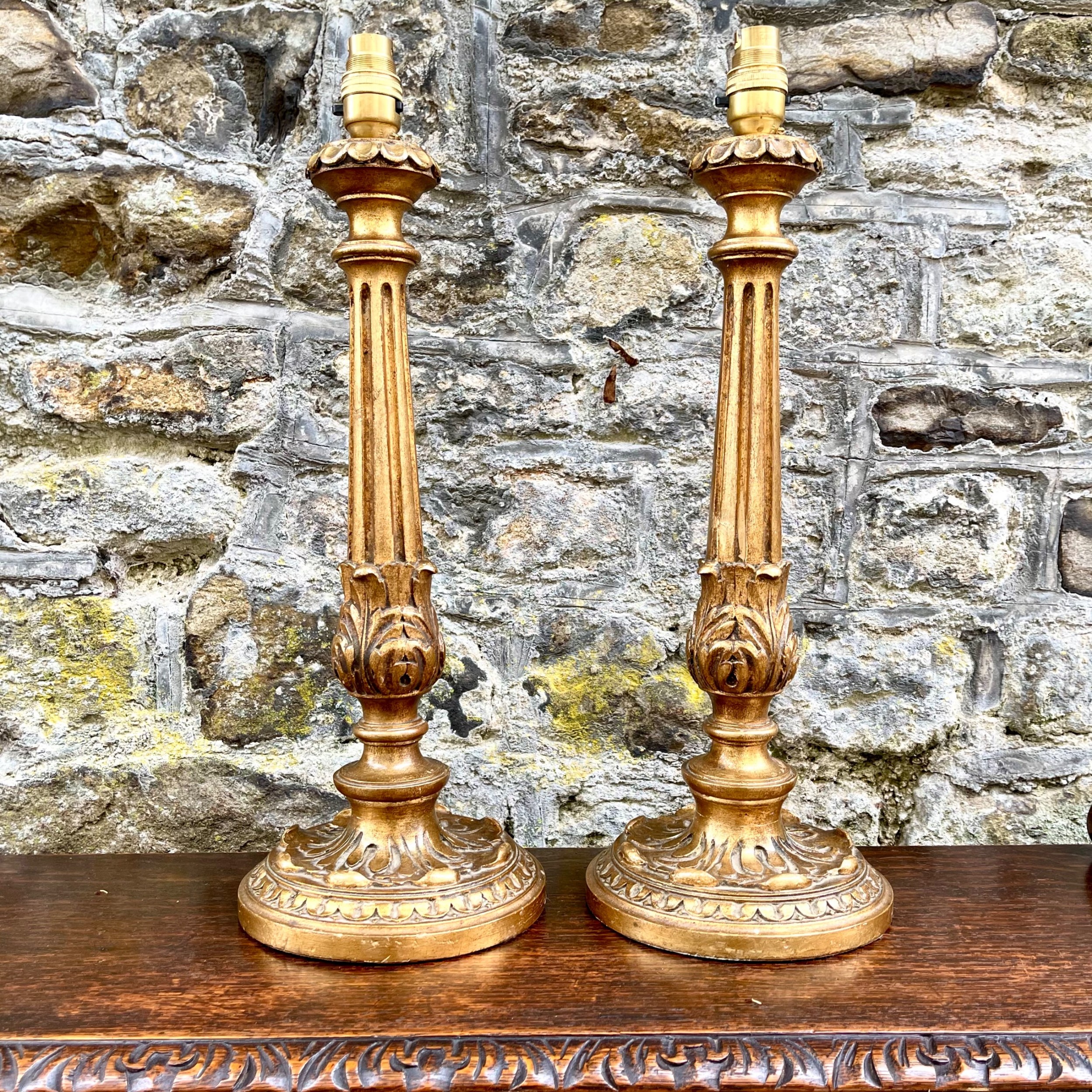 A Pair of Giltwood Lamps