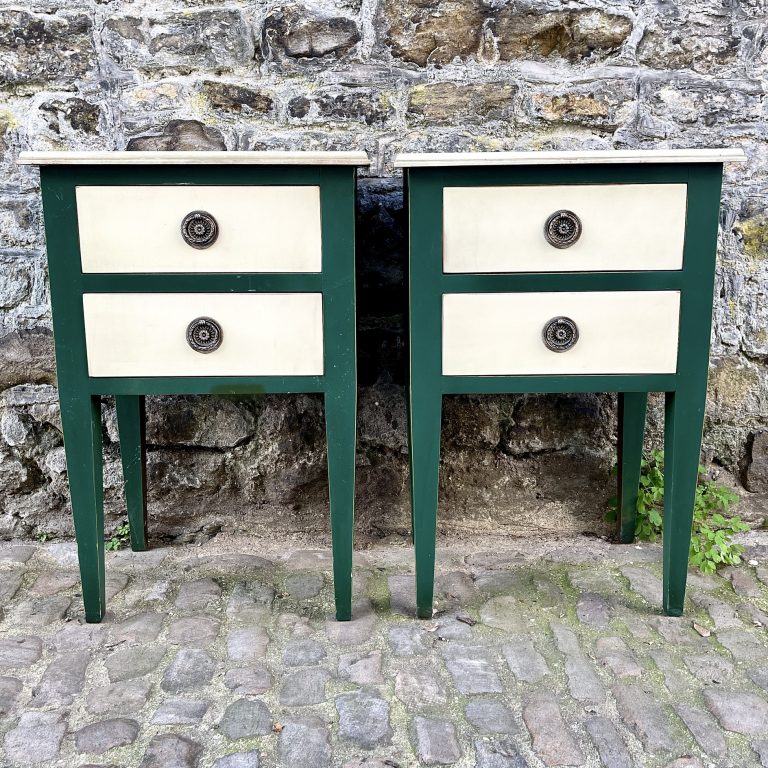 A Pair of Painted Bedside Tables