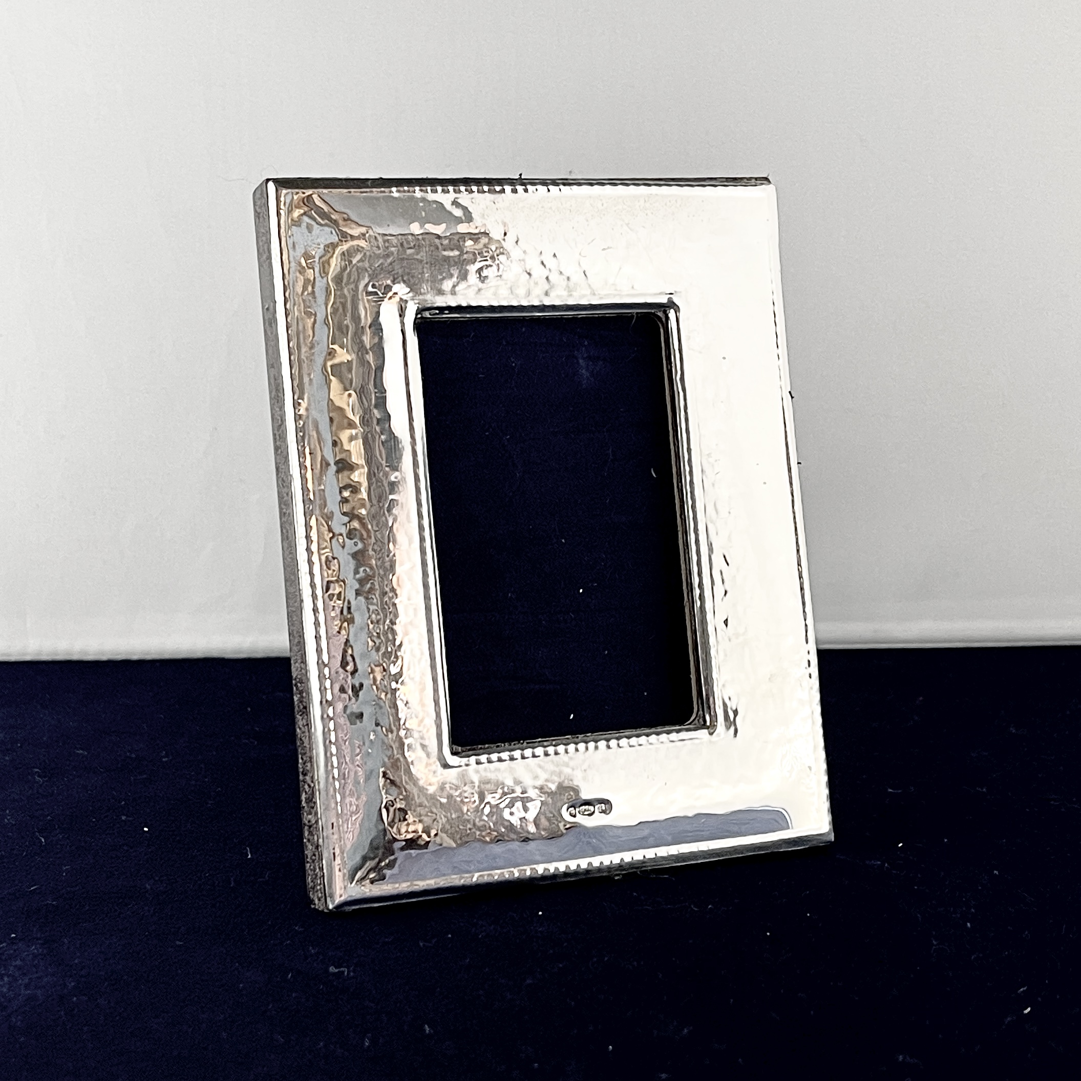 Small Hammered Finish Silver Photograph Frame