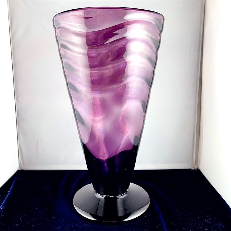 Purple Glass Art Deco Vase