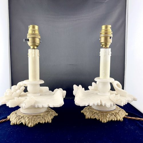Pair Italian Alabaster Bedside Lamps