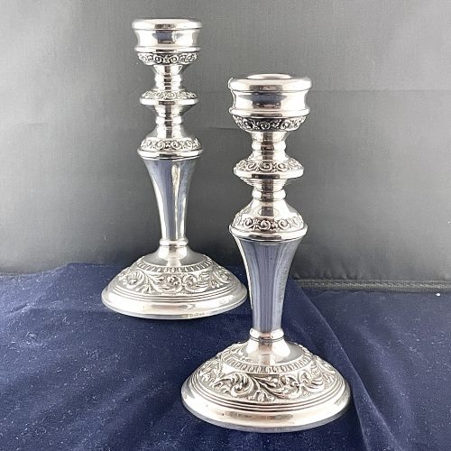Pair Mid 20th Century Silver Candlesticks