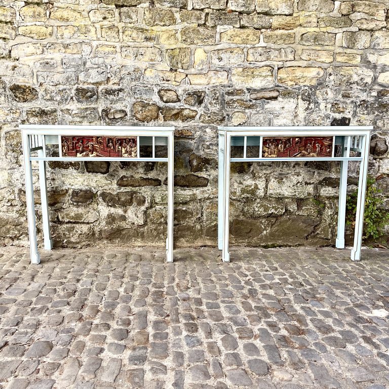 A Pair of Painted Console Tables