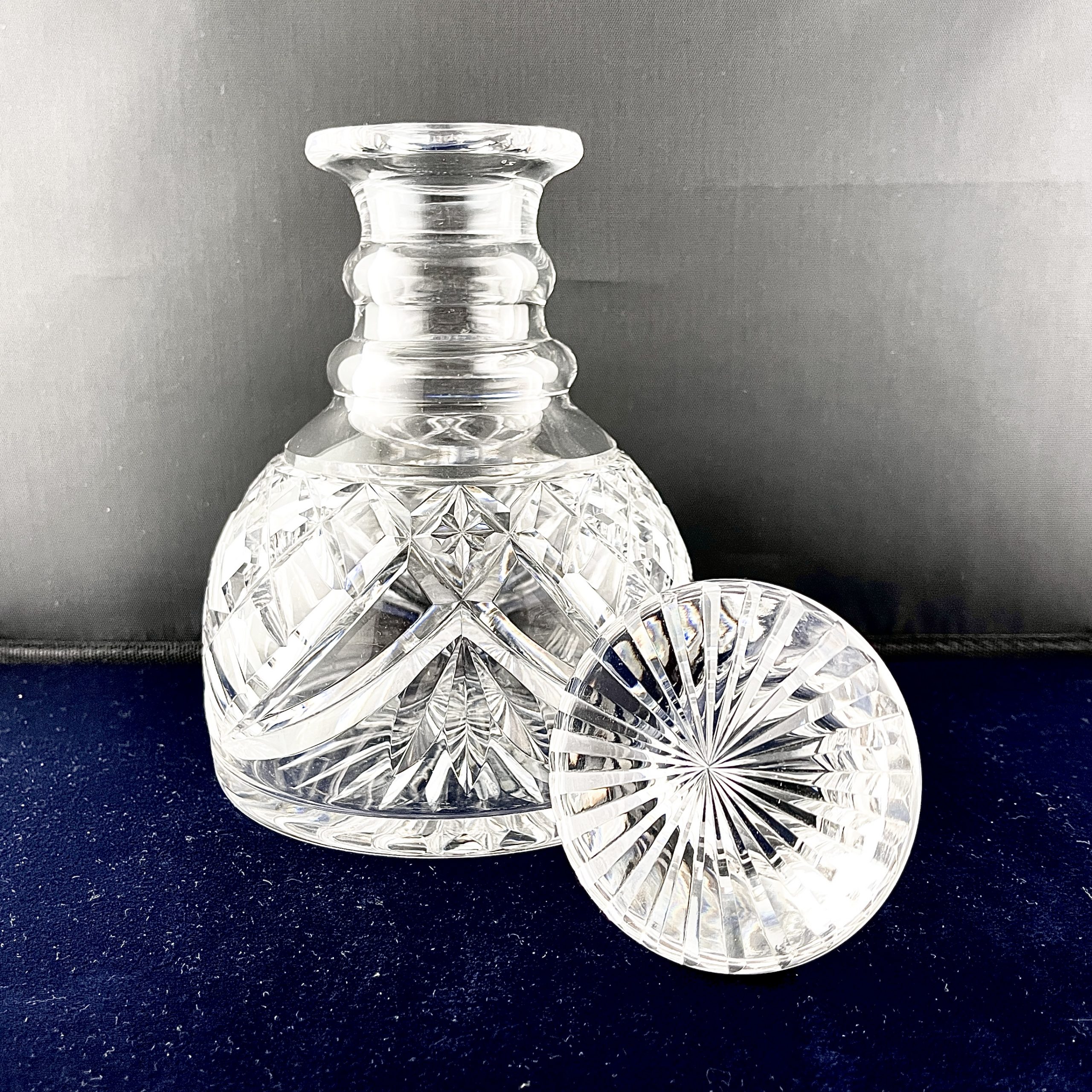 A Cut Crystal Club Shaped Decanter - Chequers Antiques
