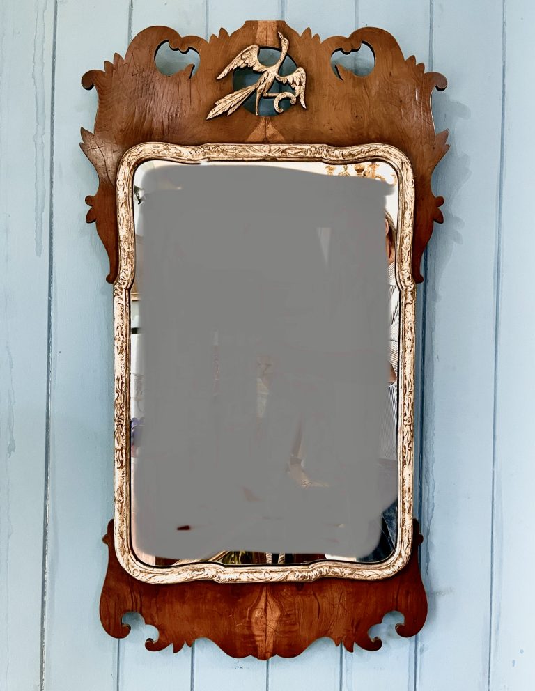 Late 19th Century Yew Wood Mirror