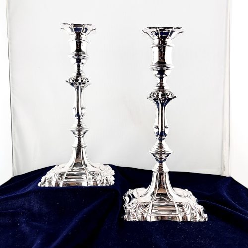 A Pair of Old Sheffield Plate Candlesticks