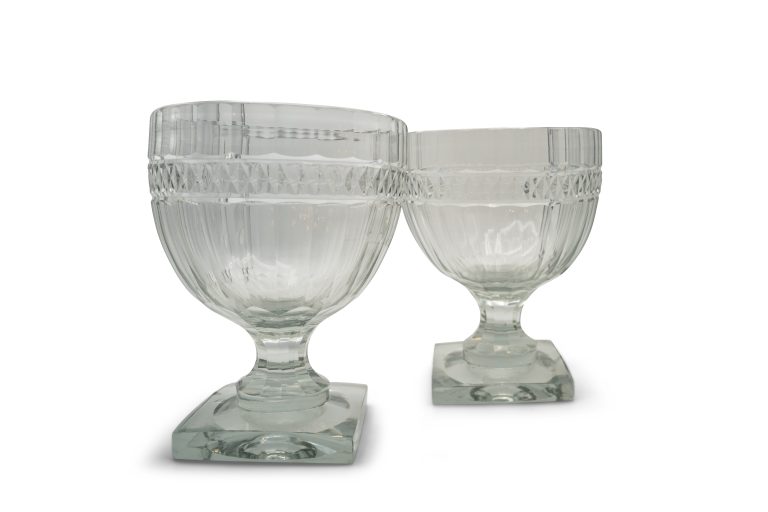 A Pair of Regency Cut Crystal Vases