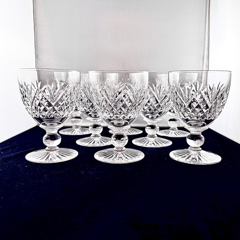 Set of Eight Cut Crystal Wine Goblets