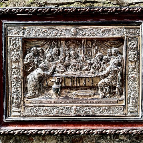 The Last Supper_ A Framed 19th Century Silvered Copper Panel
