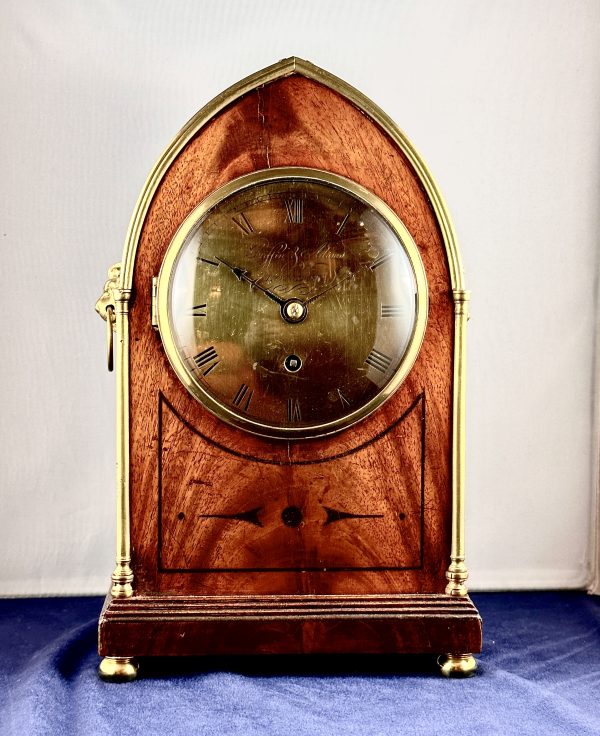 George III Mahogany Library Clock