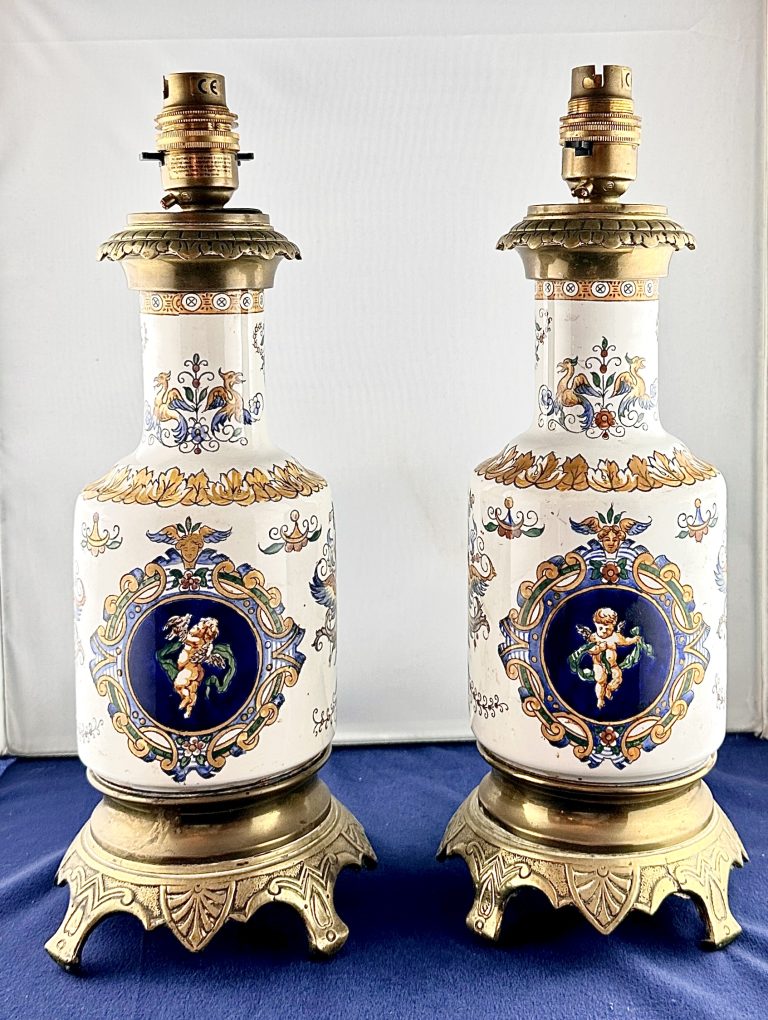 Pair Italian Maiolica Table Lamps