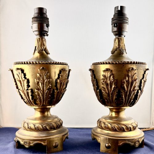 Pair Gilt Bronze Lamps