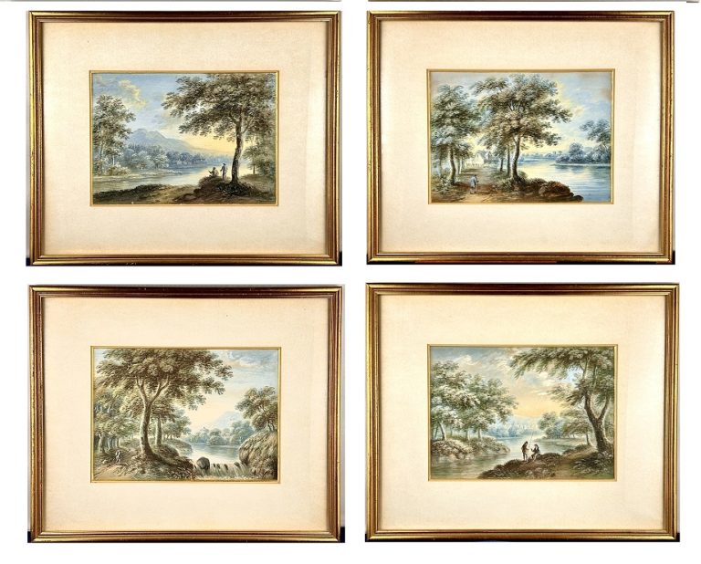 Set of Four Regency Watercolours