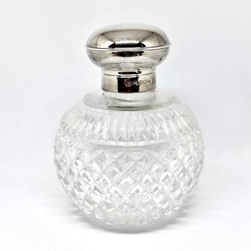Cut Crystal and Silver Scent Bottle