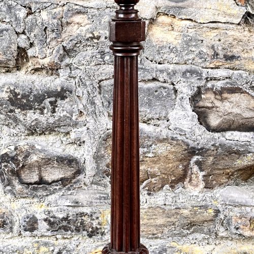 Edwardian Mahogany Column Table Lamp
