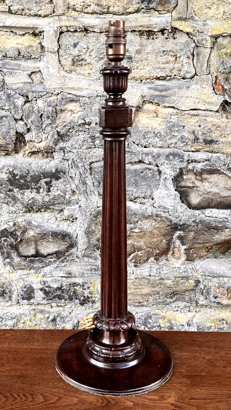 Edwardian Mahogany Column Table Lamp